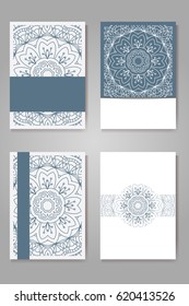 Set of wedding invitations. Wedding cards template with individual concept. Design for invitation, thank you card, save the date card.