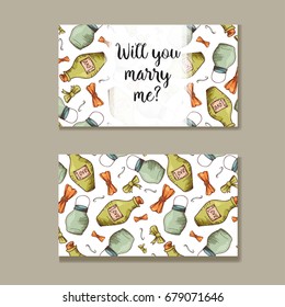 Set of wedding invitations. Wedding cards template with individual concept. Design for invitation, thank you card, save the date card.