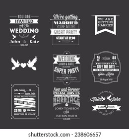 Set Of Wedding Invitations, Typography Design Elements