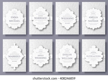 Set of wedding ornament concept. Art traditional, magazine, book, poster, abstract, element. Vector layout decorative ethnic greeting card or invitation design background