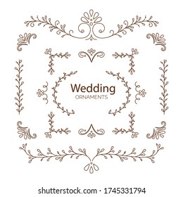 Set wedding ornaments with flowers