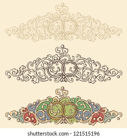 set of wedding renaissance borders