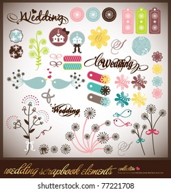 set of wedding scrap book or sticker collection