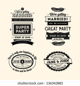 Set of wedding stamps
