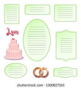 Set of wedding stickers vector