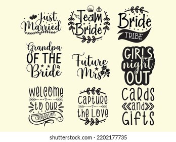 Set of wedding t-shirt design 