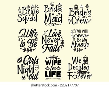 Set of wedding t-shirt design 
