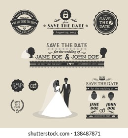 Set of wedding typography
