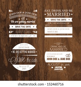 Set of wedding typography