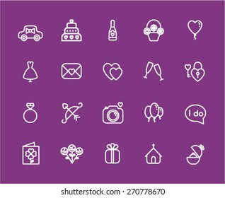 a set of a wedding vector icons