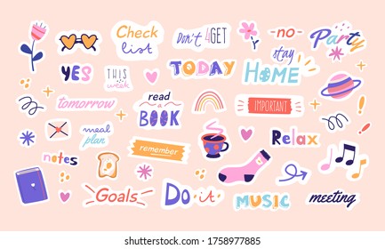 Planner Stickers Vector Art & Graphics