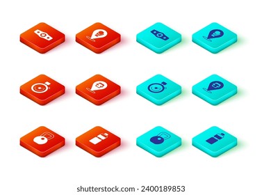 Set Weight, Fitness shaker, Stopwatch, Boxing helmet, glove and belt icon. Vector