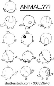 set of Weird animals
