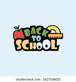 Set of Welcome back to school labels. School Background. Back to school sale tag. Vector illustration. Hand drawn lettering badges. Typography emblem set