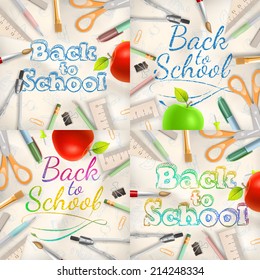 Set of Welcome back to school template. EPS 10 vector file included