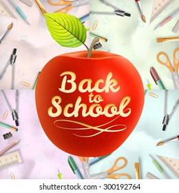 Set of Welcome back to school template. EPS 10 vector file included