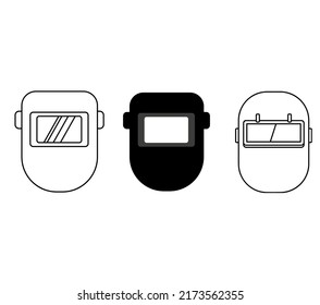 Set of welding masks. Contour welding mask. Color mask. Icon illustration isolated vector sign symbol