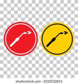 Set of Welding technology icon, metal tool equipment symbol, safe weld vector illustration .