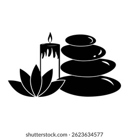 Set of wellness and meditation icon collection. relaxation, meditation stone symbol. Vector Illustration.