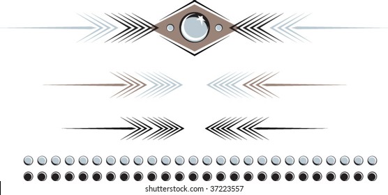 a set of western or american indian arrow style embellishments