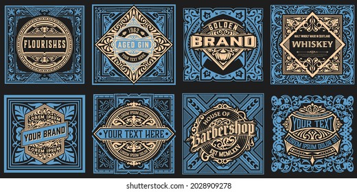 Set of Western cards with vintage style