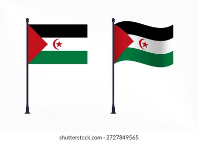 Westsahara-Flaggen einzeln zur Feier des Unabhängigkeitstages