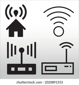 conjunto de icono Wfi , línea aislada o logotipo símbolo de signo aislado vector, contorno y estilo de trazo Colección de ilustración vectorial de estilo de color de alta calidad,