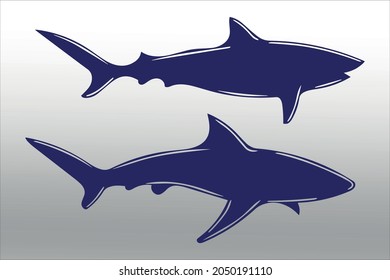 set of whale shark silhouette, line isolated or logo isolated sign symbol vector, outline and stroke style Collection of high-quality vector illustration,