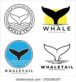 set whale tail logo vector illustration design