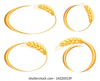 Set of wheat ears icons