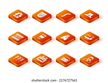 Set Wheat, Hotel Ukraina building, Ukrainian ethnic pattern, cossack, house, Cossack pants,  and Monument to founders of Kiev icon. Vector