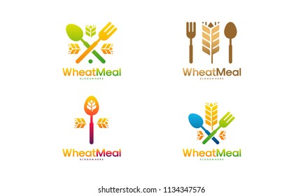 Set of Wheat Meal logo designs concept vector, Grain logo designs concept