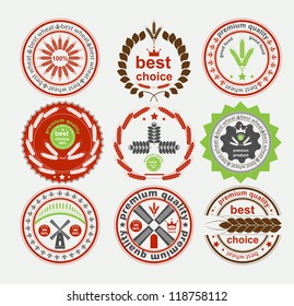set of wheat rubber stamp collection