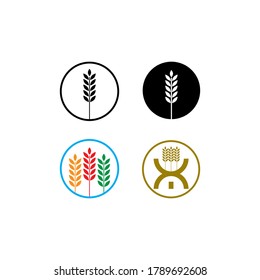un conjunto de ilustraciones de vectores de trigo para iconos y símbolos agrícolas