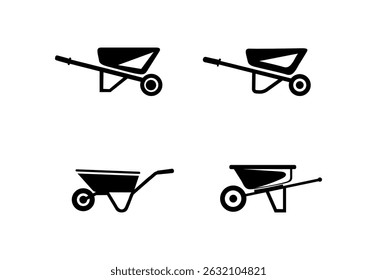 Set of Wheel Barrowcart Illustraton Tool Vector Clip Art Collection.