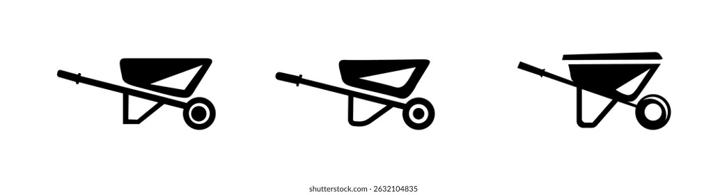Set of Wheel Barrowcart Illustraton Tool Vector Clip Art Collection.