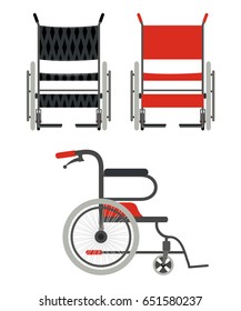 Set wheelchair on a white background. Flat style wheelchair. Vector illustration