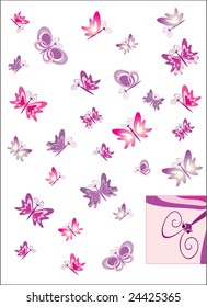 Set of whimsical and cute butterflies