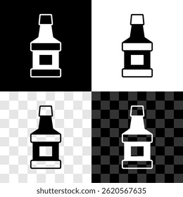 Definir ícone de garrafa de Whiskey isolado em preto e branco, fundo transparente.  Vetor