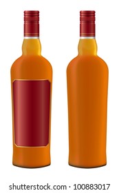 set of whiskey bottles realistic vector