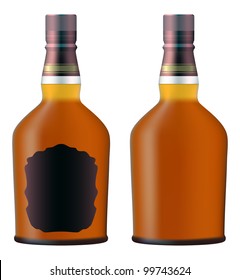 set of whiskey bottles realistic vector