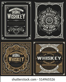 Set Whiskey labels. 