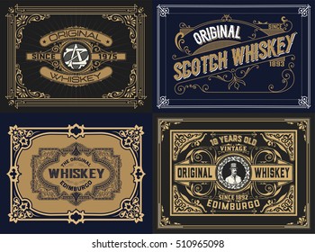 Set Whiskey labels. vector