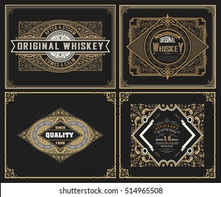 Set Whiskey labels. vector