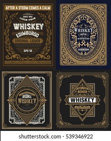 Set Whiskey labels. vector