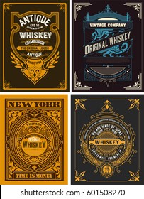 Set Whiskey labels. vector