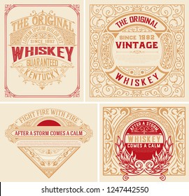 Set Whiskey labes. vector layered