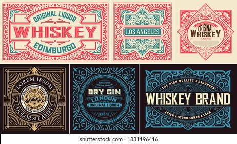 Set Whiskey labes. vector layered