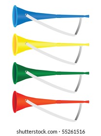 Set whistle for fans at a football match. Vector.