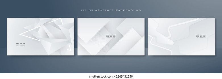 Set of white abstract background